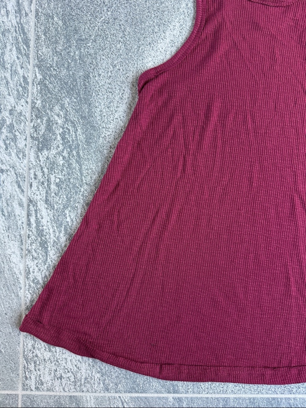 NWOT Free People Lightweight Flowy Ribbed Racerback Burgundy Long Beach Tank XS - Picture 6 of 16